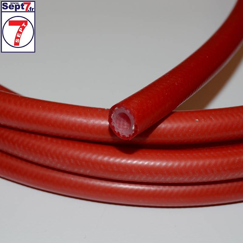 Tuyau vapeur silicone rouge diamètre intérieur 6 mm