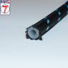 Tuyau vapeur 5x11 mm gainé coton noir filets bleus