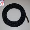 Tuyau vapeur 5x11 mm gainé coton noir filets bleus