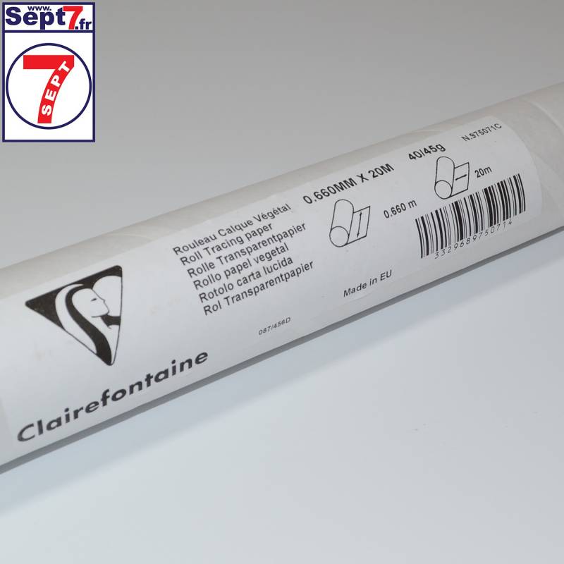 Lot De 6 Rouleaux De Papier Calque Clairefontaine 40/42g - 0.375 X 20 M - Occasion