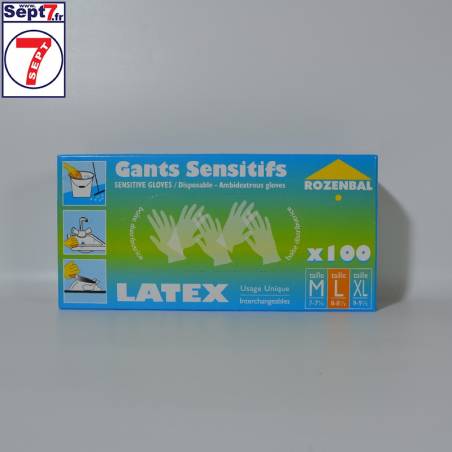 Gants LATEX taille L boîte 100 pièces
