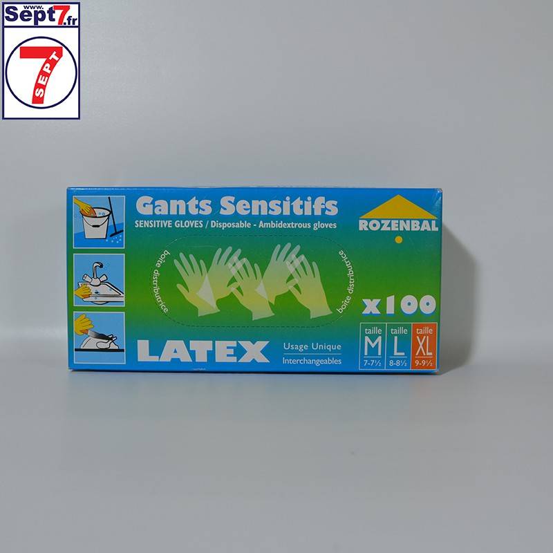 Gants LATEX taille XL boîte 100 pièces
