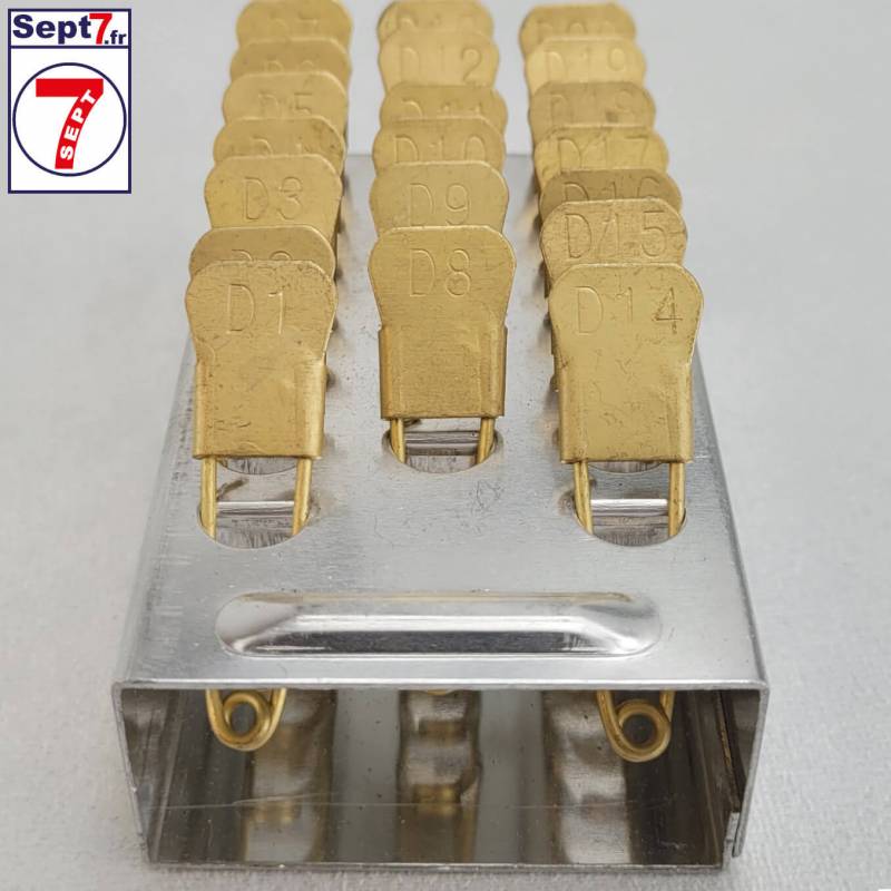 Lot de 20 épingles à nourrice 51 mm numérotées + Support