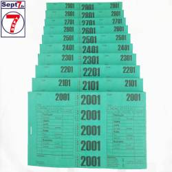 Ticket pressing T3V X1000 couleur VERTE hydrorésistant numéroté