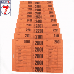 Ticket pressing T3V orange hydrorésistant pour blanchisserie