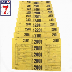 Ticket pressing T3V jaune hydrorésistant numérotation au choix