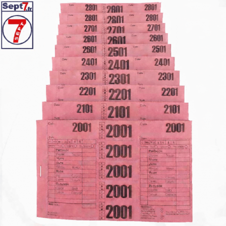 Ticket pressing T3V rouge clair hydrorésistant x1000